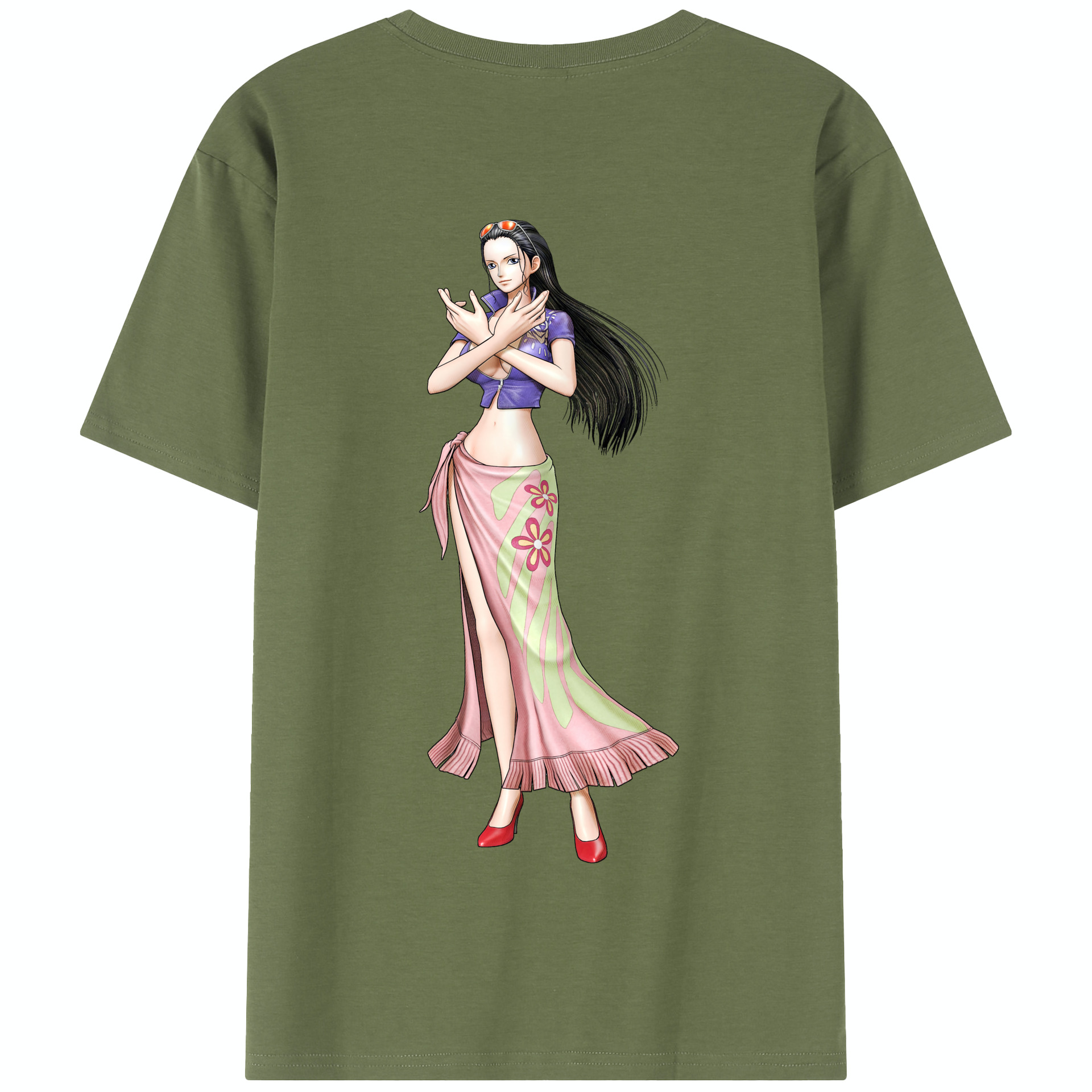 ワンピース ニコ・ロビン ONE PIECE Nico Robin 綿100％半袖Tシャツ（背面プリント）